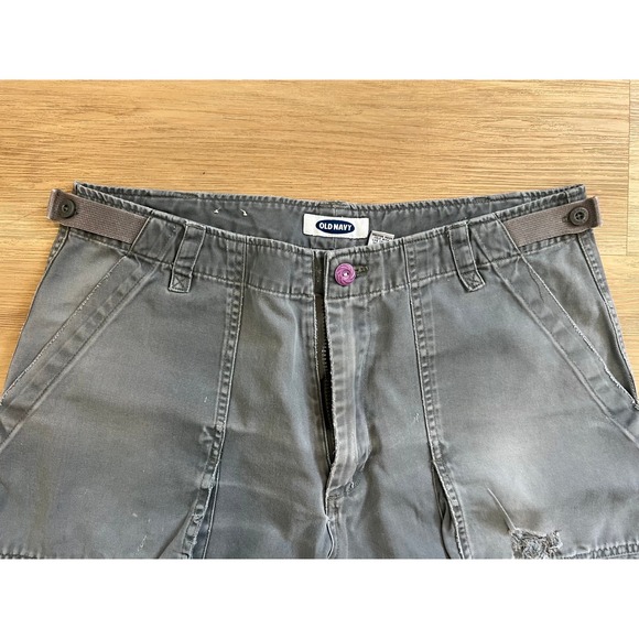 Vintage Old Navy Wide Leg Cargo Pants Gray Men's 34x32 Grunge Skater Y2K - Picture 3 of 11